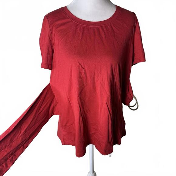 NWT Anthropologie  Dakota Women's Red Belted Waist Shirt Western Y2K Vibe Sz M - Picture 9 of 12